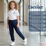Pack 3 Buzos Pantalones Escolares Niños Unisex 100% Algodón Azul Bota Acanalada 3 a 16 años