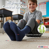 Calcetín Escolar Corto Bambú Azul Niño y Nina
