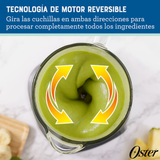 Licuadora Oster® programas automáticos con tecnología reversible, pantalla táctil y vaso BLend-N-Go BLSTPYG1312XBG