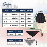 Traje Chilote Niña Negro Fiestas Patrias Con Polera 4 Piezas Tradicional Chilota