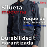 Camisa Casual De Vestir Manga Larga Cuello Americano 100% Algodón Negro