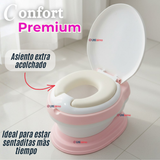 Pelela Inodoro Baño Entrenador Portátil Niña Rosa Asiento Acojinado