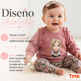 Conjunto 2 Piezas Polerón y Pantalón Buzo 100% Algodón Bebé Niña Tedmimak sweet girl