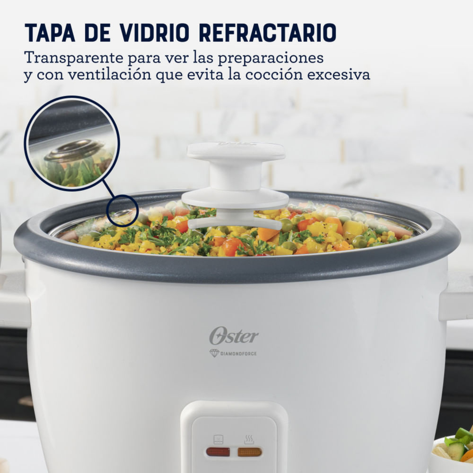 Arrocera Oster de 7 Tazas, con DiamondForce, CKSTRCB7DFWHT