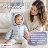 Parka Bebé Niña Celeste Térmica Acolchada Con Orejitas Sweet Sky