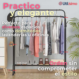 Perchero Organizador Colgante de Ropa Doble Barra Tendedero Acero