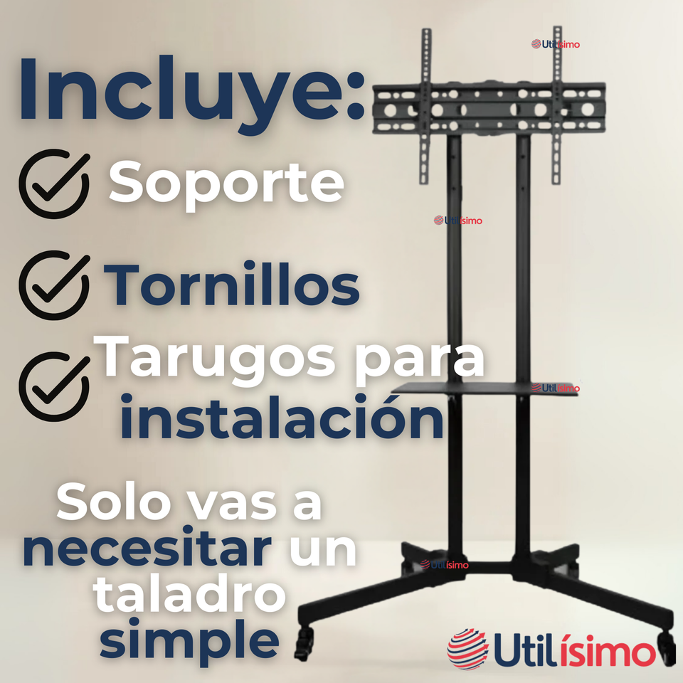 Soporte TV Grande Móvil Con Ruedas 32 a 75 Pulgadas 32 40 43 50 55 60 65 75