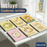 Pack 5 Cuadernos Universitarios Pompompurin 100 Hojas Proarte Diseño Surtido