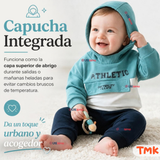 Conjunto 2 Piezas Polerón con Capucha y Pantalón 100% Algodón Bebé Niño Athletic Blue