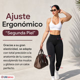 Calza Acanalada Cotelé Polar Con Chiporro Térmica Mujer Elásticada Negra