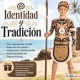 Traje Pascuense Completo 5 Piezas Polera Tatuajes Juvenil Rapa Nui Fiestas Patrias