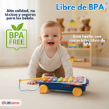Xilófono Cohete Piano Carrito de Arrastre Juguete Educativo Bebé Niño Niña