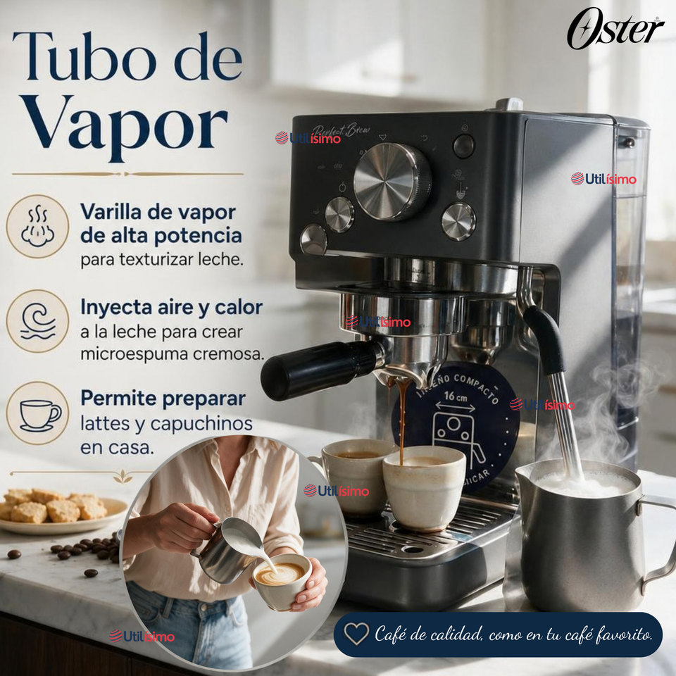 Cafetera Espresso Oster® Perfect Brew Compacta 15 Bares BVSTEM7201-052