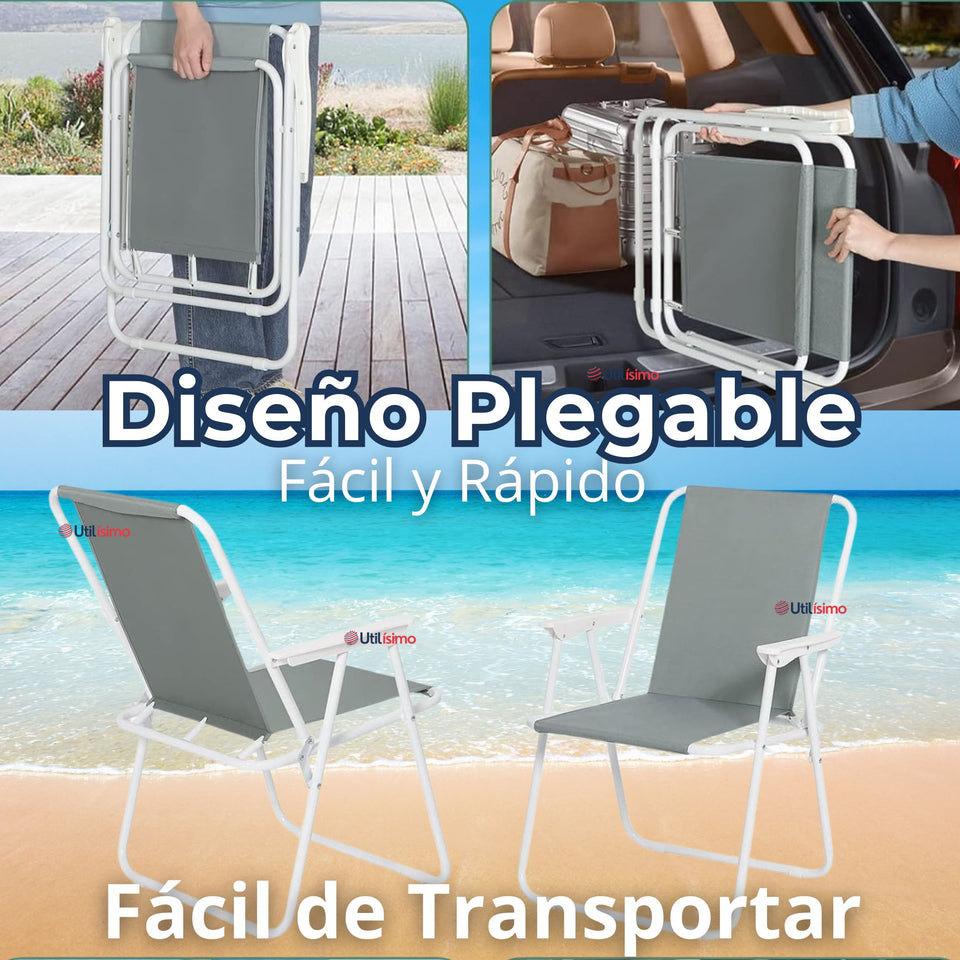 Silla Plegable Portátil Playa Camping Picnic Colores Surtidos