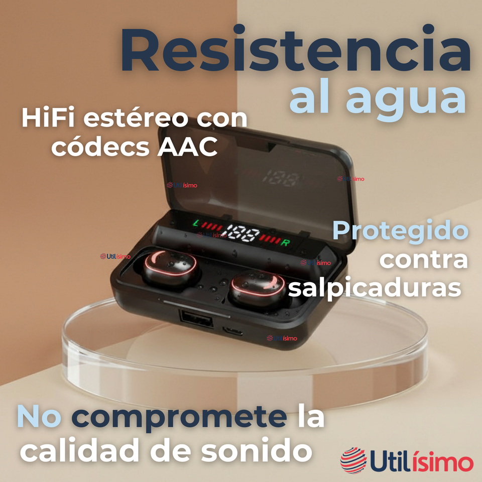 Audífonos Inalámbricos Bluetooth iOS Android Sonido Estéreo Negro