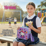 Mochila Hello Kitty Escolar Con Ruedas + Estuche + Lonchera Desmontable Poliéster Lila Niña