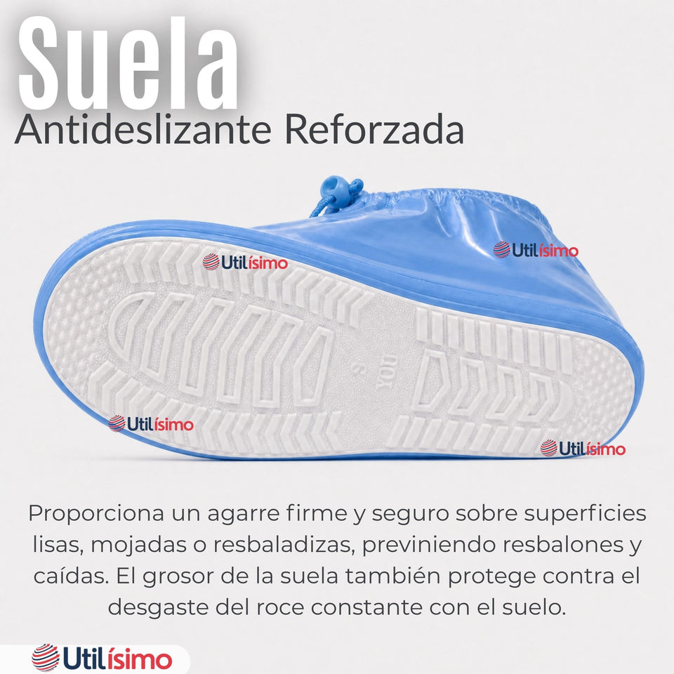 Fundas Cubre Calzado Impermeables Aislante Lluvia Azul 1 Par