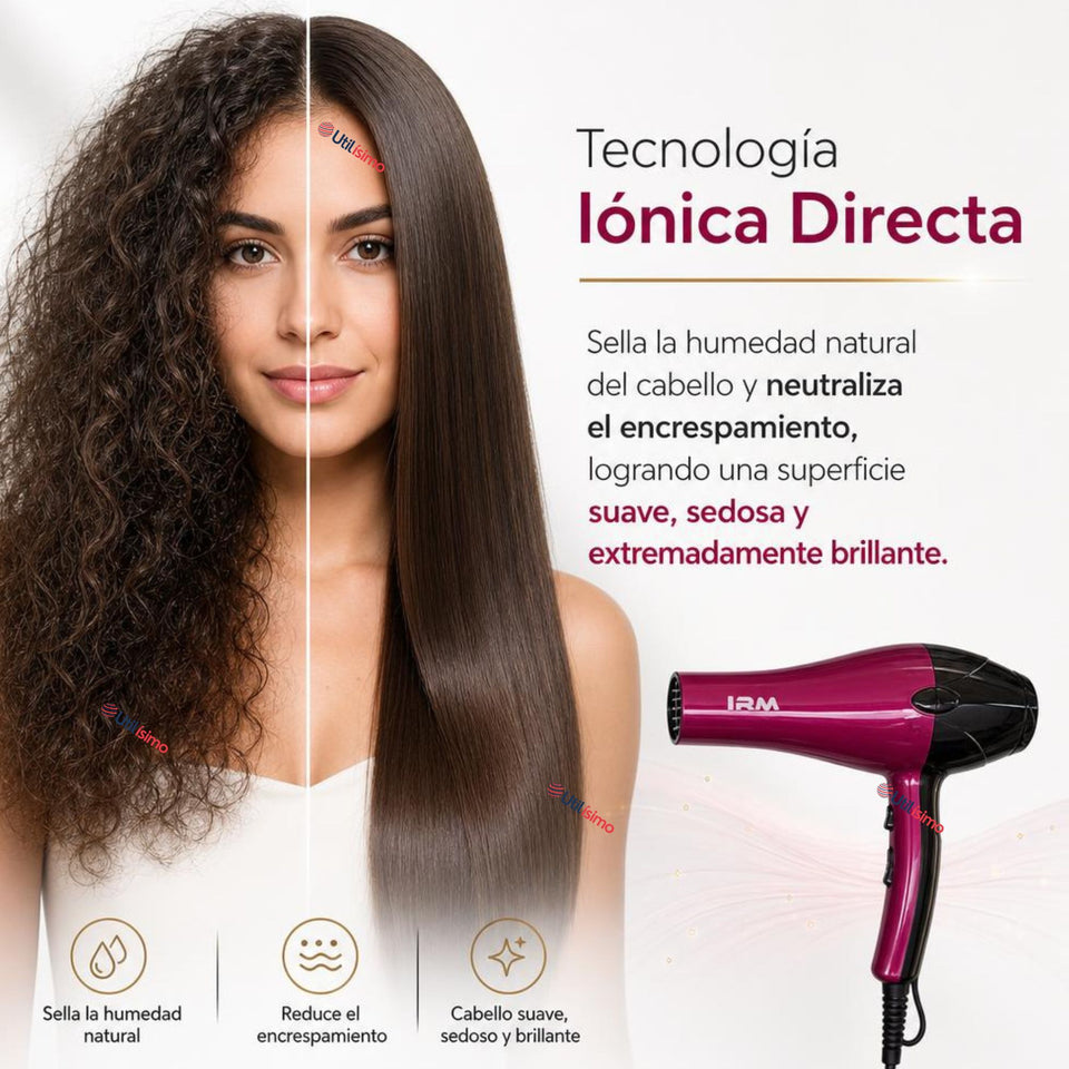 Secador De Cabello Profesional 3000W IRM Boquilla + 2  Peines