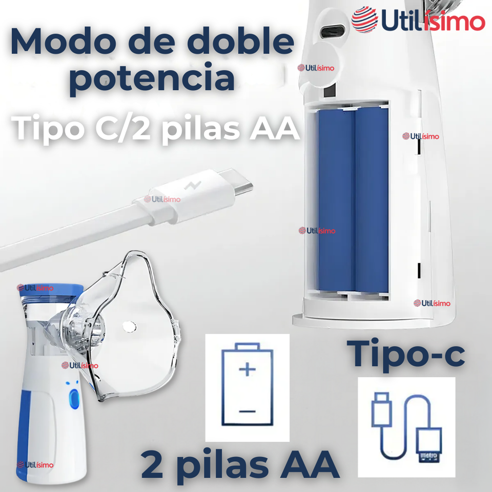 Nebulizador Portátil Batería Recargable Mesh Vaporizador Niños Y Adultos