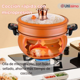 Olla De Micro Presión De Calabaza Antiadherente 7 Litro Color Naranja