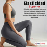 Calza Lola Polar Térmica Sin Costura Tiro Alto Elasticada Gris