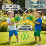 Pack 2 Pistolas Lanza Agua Dinosaurio Color Verde Juguete 30cm Niño