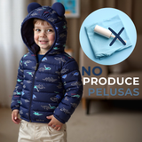 Parka Térmica Con Capucha Y Orejitas Estampado Dinosaurio Niño