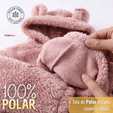 Buzo Polerón Conjunto Polar Niña Capucha Orejitas Rosa