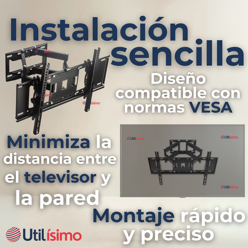 Soporte TV Pared Ajustable 50Kg 40 a  85 Pulgadas 40 43 50 55 60 65 70 75 77 80 82 85