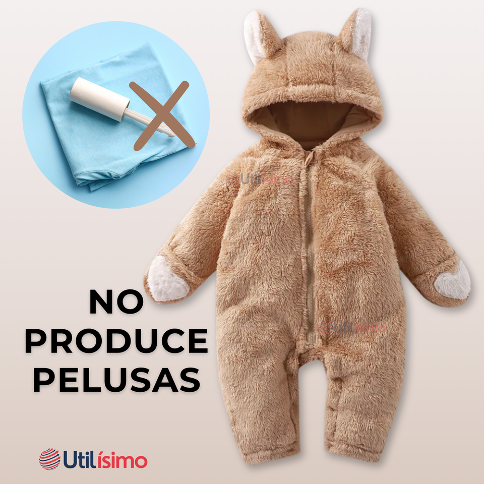 Enterito Osito Polar Con Capucha Marron Bebé