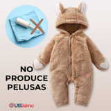 Enterito Osito Polar Con Capucha Marron Bebé