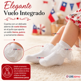 1 Par Calcetines Encaje Vuelos Bebé Algodón Fiestas Patrias Infantil