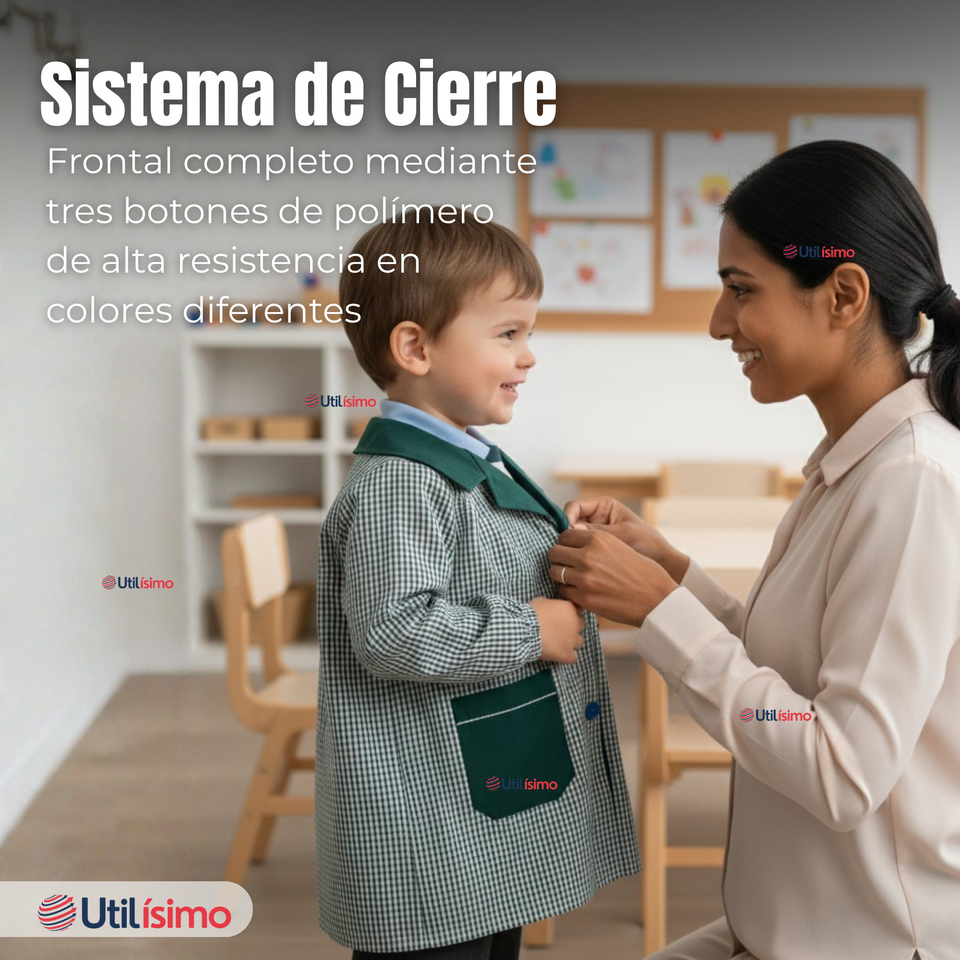 Delantal Párvulo Niño Cotona Escolar Colegio