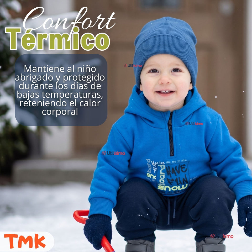 Conjunto Buzo Polerón 2 Piezas Bebé Niño Tedmimak Fun Blue