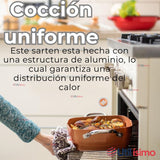 Sartén Antiadherente De Cobre Multiuso 3 en 1 Cesta Para Freír Vaporera