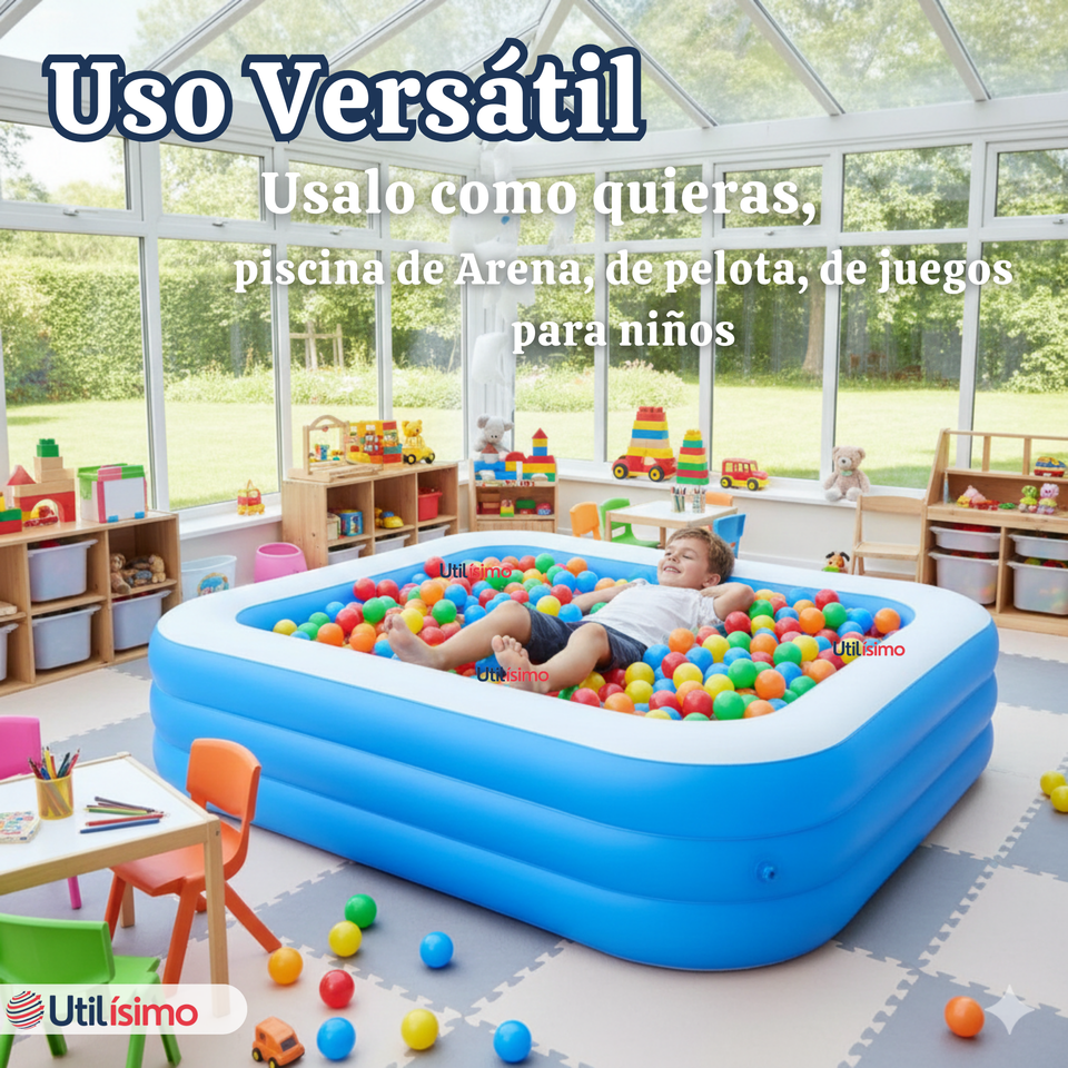 Piscina Inflable Rectangular 210x140x60 CM Color Azul