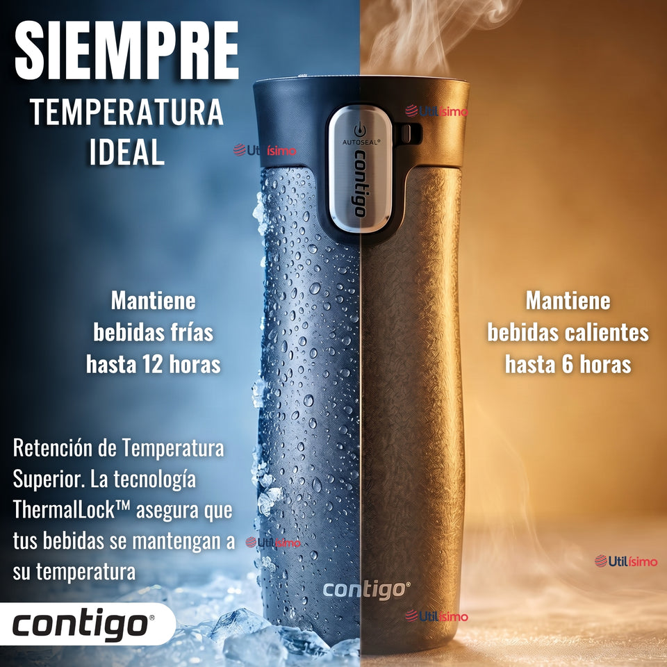 Vaso Mug Contigo West Loop Salt Térmico Gris Cristalino 473 Ml Acero Inoxidable