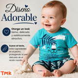 Conjunto 2 Piezas Camiseta y Short 100% Algodón Bebé Niño Tropical Blue