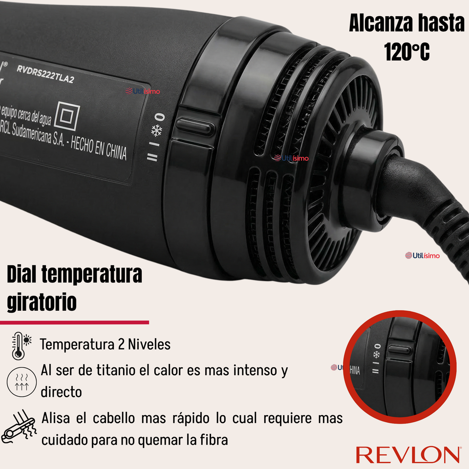 Cepillo Secador Alisador De Cabello One Step Revlon 800W Titanium