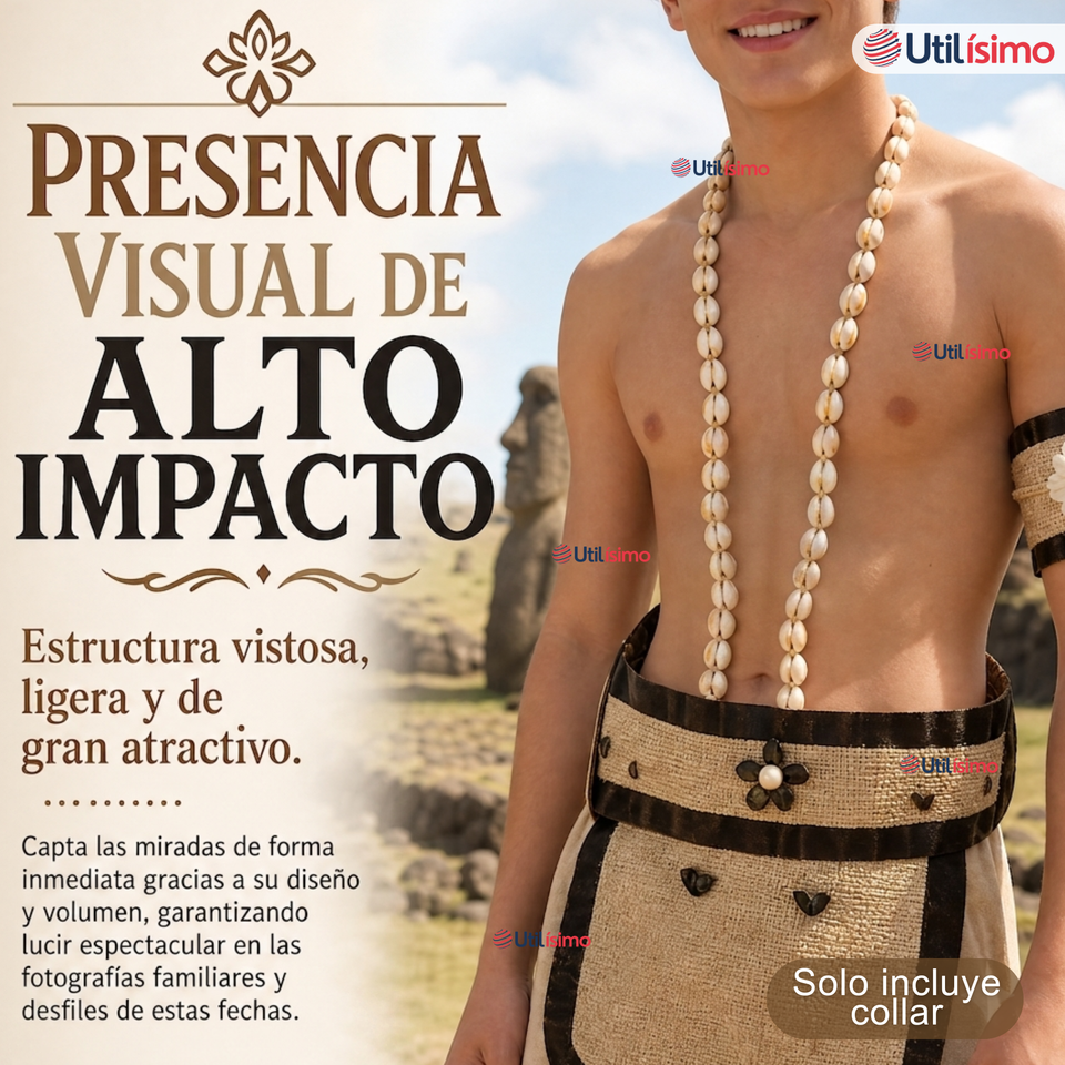 Pack 3 Collares Pascuenses De Conchitas Rapa Nui Unisex Fiestas Patrias