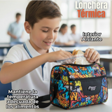 Mochila Escolar Kit Con Estuche y Lonchera 43cm Tela Oxford Dino Niño