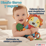 Juguete Peluche Animales Sensorial Con Mordedor Y Sonajero Diseño León Niña y Niño