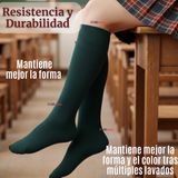 Pack 6 Calcetínes Escolares Largo Acrílico Verde Niñas Juvenil