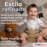 Conjunto De Vestir Con Tirantes Camisa Pantalón Corto Algodón Niño