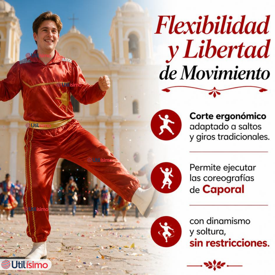Traje Caporal Típico 2 Piezas Rojo Hombre Fiestas Patrias