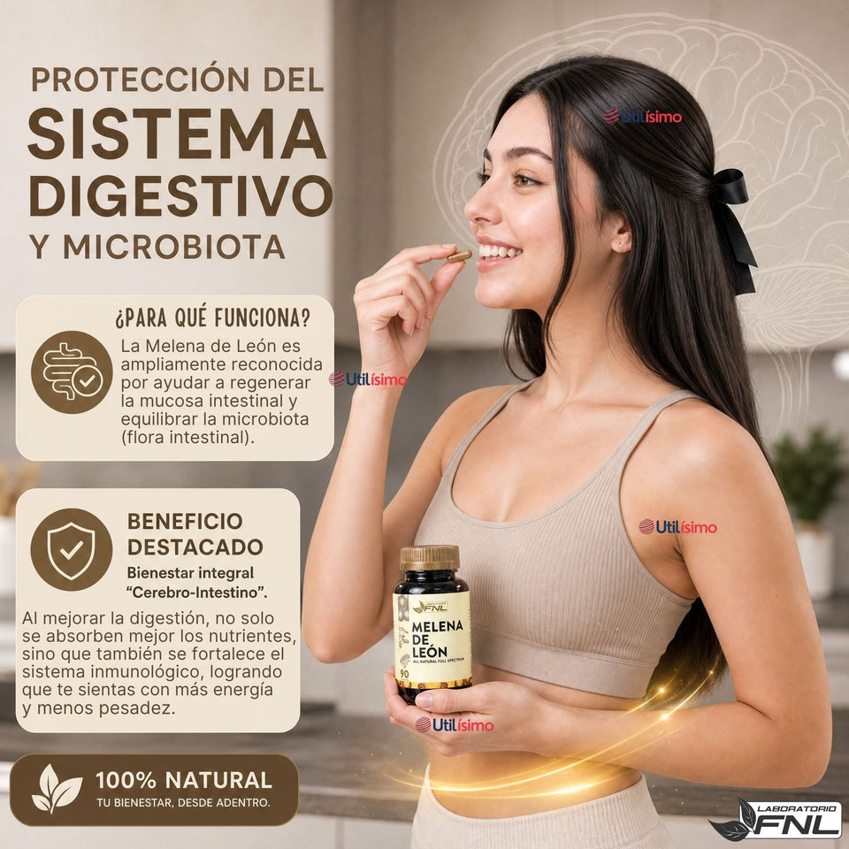 Melena De León FNL 90 Cápsulas Sabor Natural