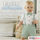 Conjunto de Vestir con Tirantes Camisa Pantalón Corto Algodón