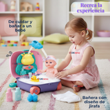 Muñeca Bebe Juguete Con Set Para Baño Con Accesorios