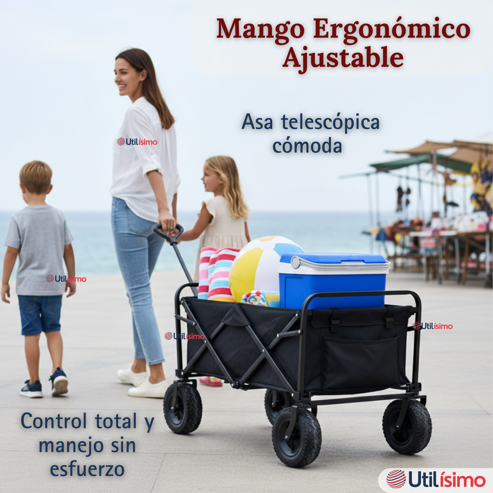 Carrito Compras Plegable Organizador Ideal Para El Camping 100Kg