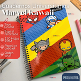 Pack 6 Cuadernos Universitario Marvel Heroes Kawaii 150 Hojas Tapa Gruesa Proarte Diseño Surtido